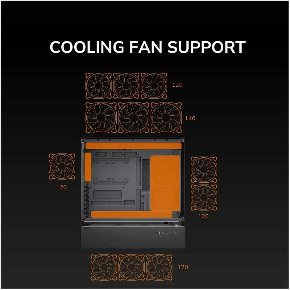 Cougar Gaming kompiuterio korpusas CFV235 TG 240 REV+120ARGB FAN RGB HUB SYNC LED STRIP