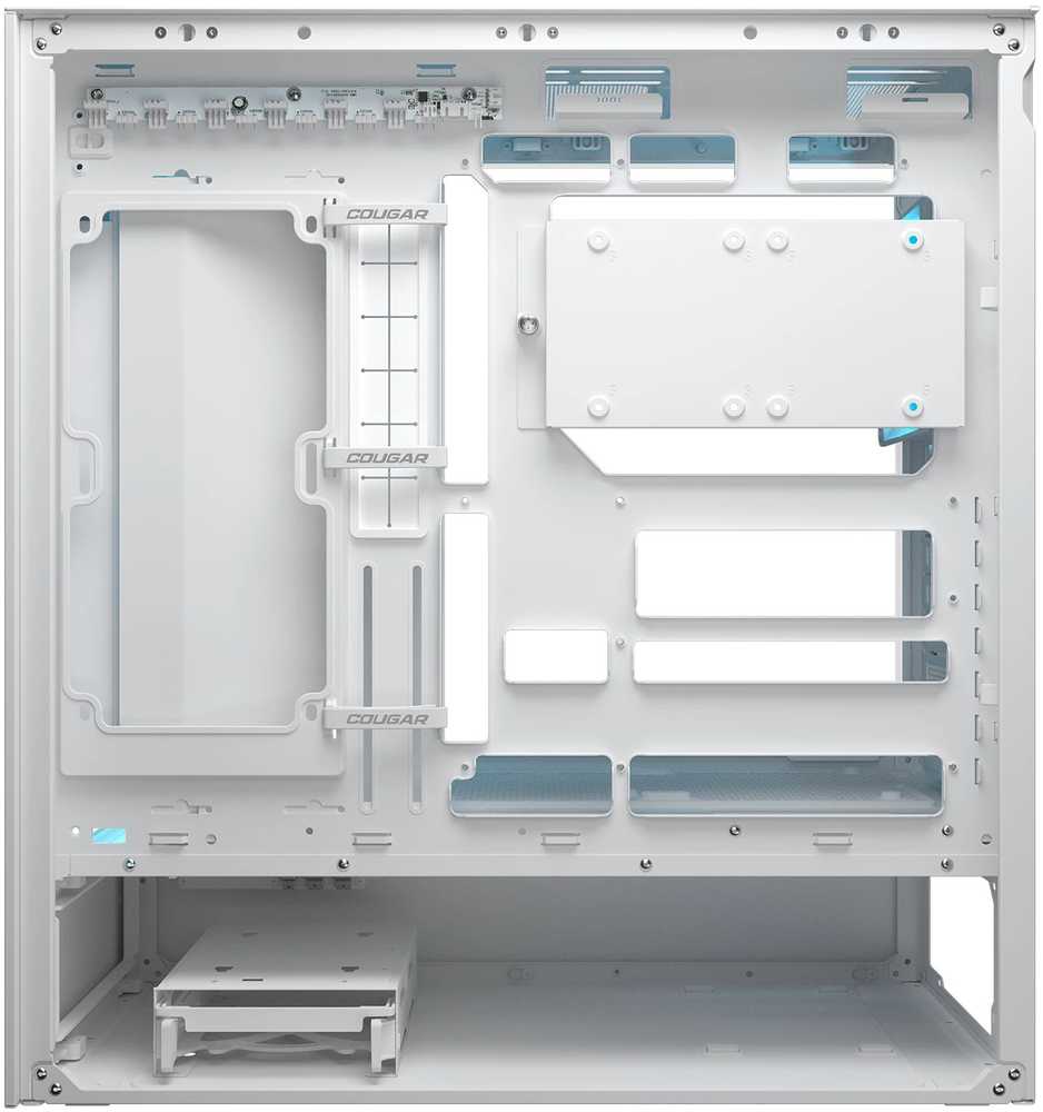 „Cougar Case“ MIDI bokšto tipo ARGB „Mesh Balta CFV235“ korpusas