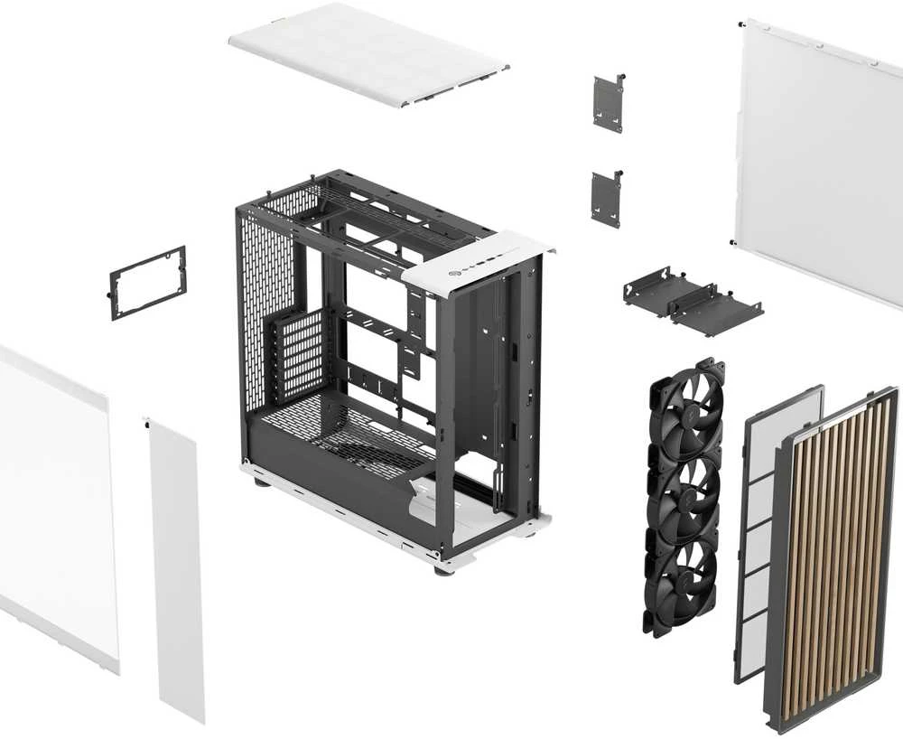 „Fractal Design“ kompiuterio korpusas | „North XL“ | „Chalk Baltas TG Clear“ | ATX