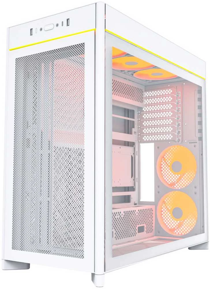 Montech HS01 PRO PC-kompiuterio korpusas, Midi-Tower, ATX, aRGB, Tempered Glass – baltos spalvos