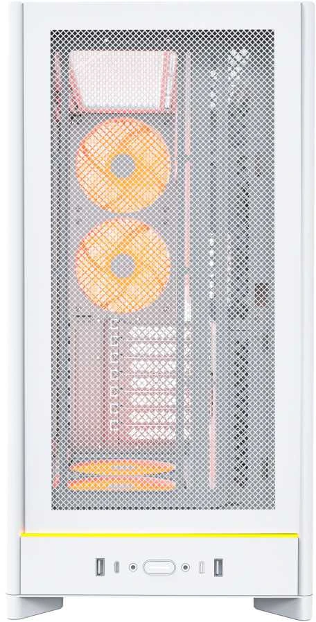 Montech HS01 PRO PC-kompiuterio korpusas, Midi-Tower, ATX, aRGB, Tempered Glass – baltos spalvos