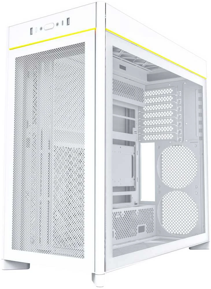 Montech HS01 PC-kompiuterio korpusas, Midi-Tower, ATX, aRGB, Tempered Glass – baltos spalvos