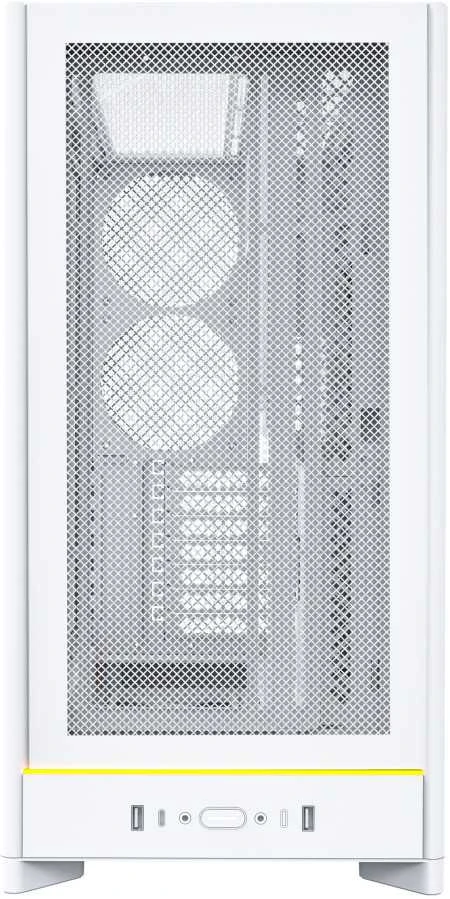 Montech HS01 PC-kompiuterio korpusas, Midi-Tower, ATX, aRGB, Tempered Glass – baltos spalvos