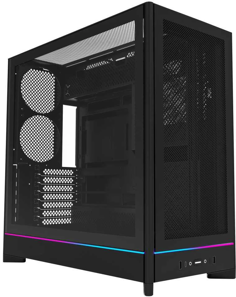 Montech HS01 PC-kompiuterio korpusas, Midi-Tower, ATX, aRGB, Tempered Glass – juodos spalvos