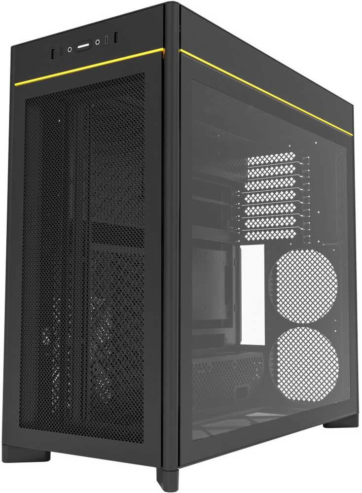 Montech HS01 PC-kompiuterio korpusas, Midi-Tower, ATX, aRGB, Tempered Glass – juodos spalvos
