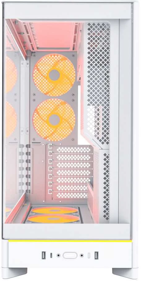Montech HS02 PRO PC-kompiuterio korpusas, Midi-Tower, ATX, Tempered Glass, ARGB – baltos spalvos