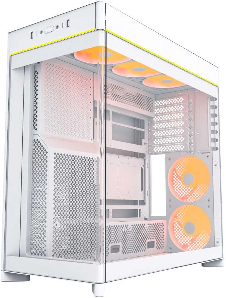 Montech HS02 PRO PC-kompiuterio korpusas, Midi-Tower, ATX, Tempered Glass, ARGB – baltos spalvos