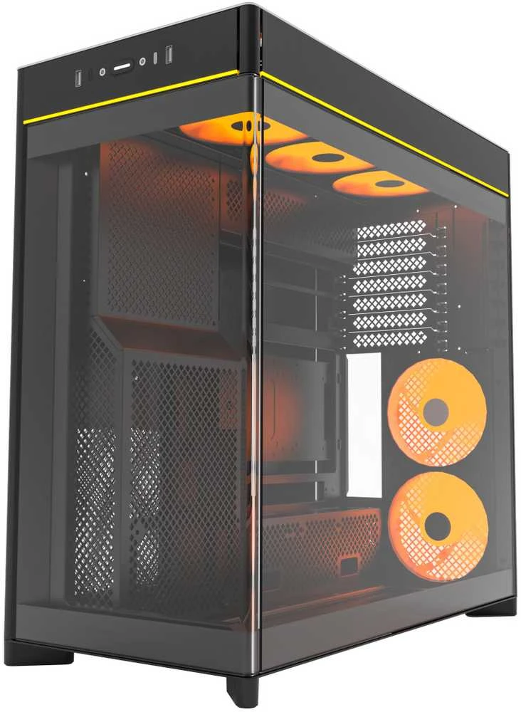 Montech HS02 PRO PC-kompiuterio korpusas, Midi-Tower, ATX, Tempered Glass, ARGB – juodos spalvos