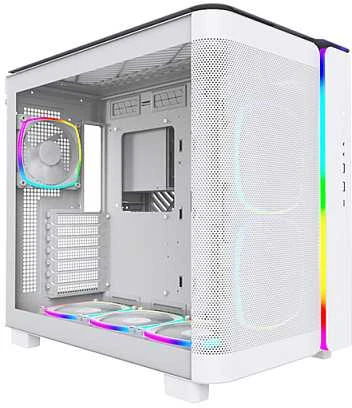 „Montech KING 95 PRO Midi-Tower“, grūdinto stiklo, ARGB – baltos spalvos