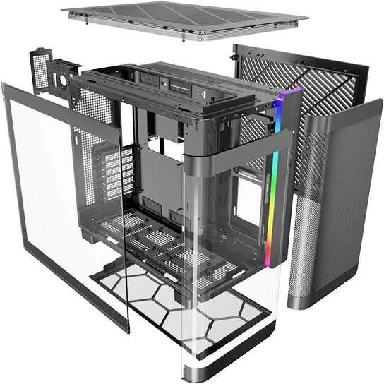 Montech KING 95 Midi-Tower, Tempered Glass, ARGB - juodos spalvos