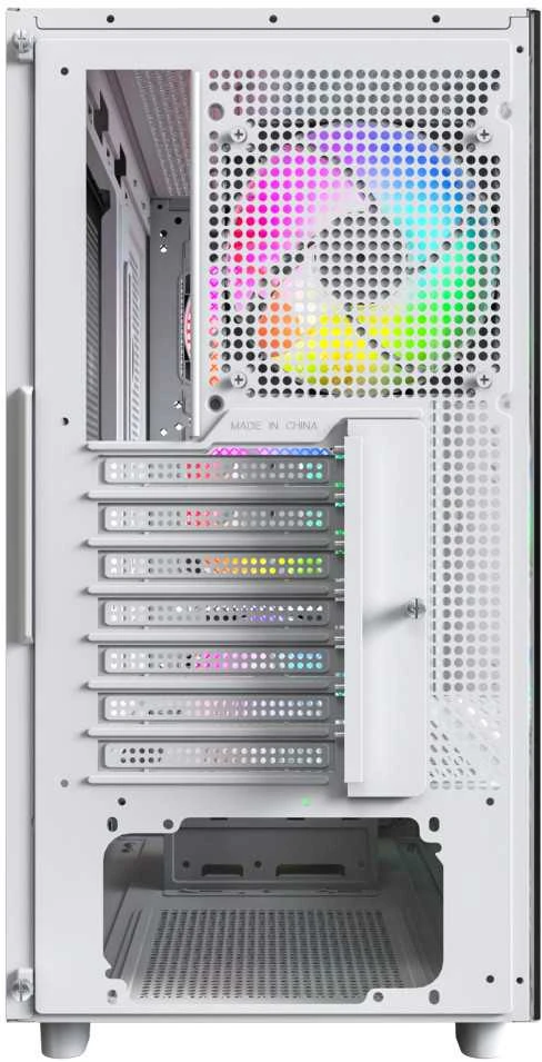 Montech XR Wood PC-kompiuterio korpusas, Midi-Tower, ATX, ARGB, Tempered Glass – baltos spalvos