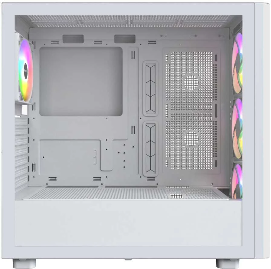 Montech XR Wood PC-kompiuterio korpusas, Midi-Tower, ATX, ARGB, Tempered Glass – baltos spalvos