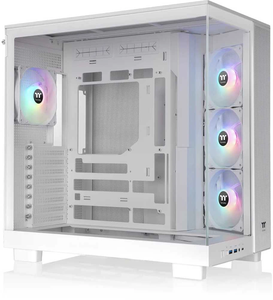 „Thermaltake View 380 XL TG ARGB“, bokšto tipo korpusas – baltas, grūdintas stiklas x 2
