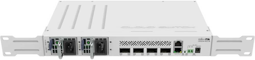 Maršrutizatorius MIKROTIK CRS504-4XQ-IN debesies komutatorius 4x 100G QSFP28 1x RJ45 100Mb/s