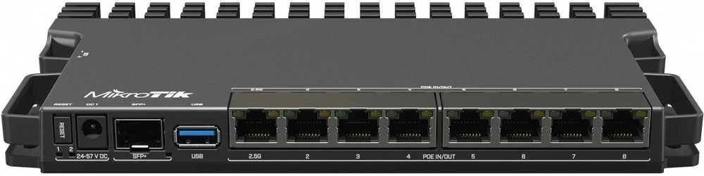 „MikroTik“ laidinio Ethernet maršrutizatorius RB5009UG+S+IN, keturių branduolių 1,4 GHz procesorius, 1xSFP+, 7xGigabit LAN, 1x2,5G LAN, 1xUSB, galima maitinti 3 skirtingais būdais, procesoriaus temperatūros stebėjimas, galima montuoti KETURIS tokius maršrutizatorius vienoje 1U stelaže, RouterOS L5 | „MikroTik“ | Laidinio Ethernet maršrutizatorius | RB5009UG+S+IN | Nėra „Wi-Fi“ | 10/100/1000 Mbit/s | Ethernet LAN (RJ-45) jungtys 7 | Ne, tinklelio palaikymas | MU-MiMO Ne | Nėra mobiliojo plačiajuosčio ryšio | 1 | 12 mėn.