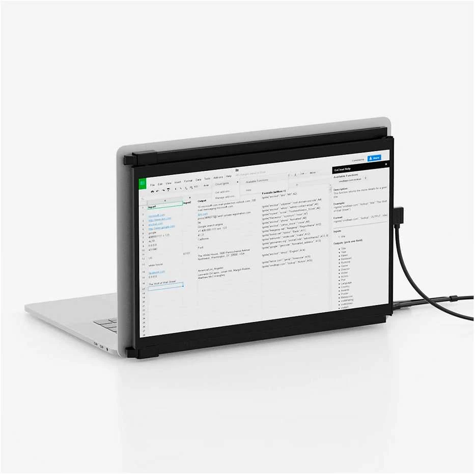 Monitorius Mobile Pixels Duex Max DS 14.1 (Juodas) FHD, 1080P IPS, Ultra Slim Nešiojamas kompiuteris
