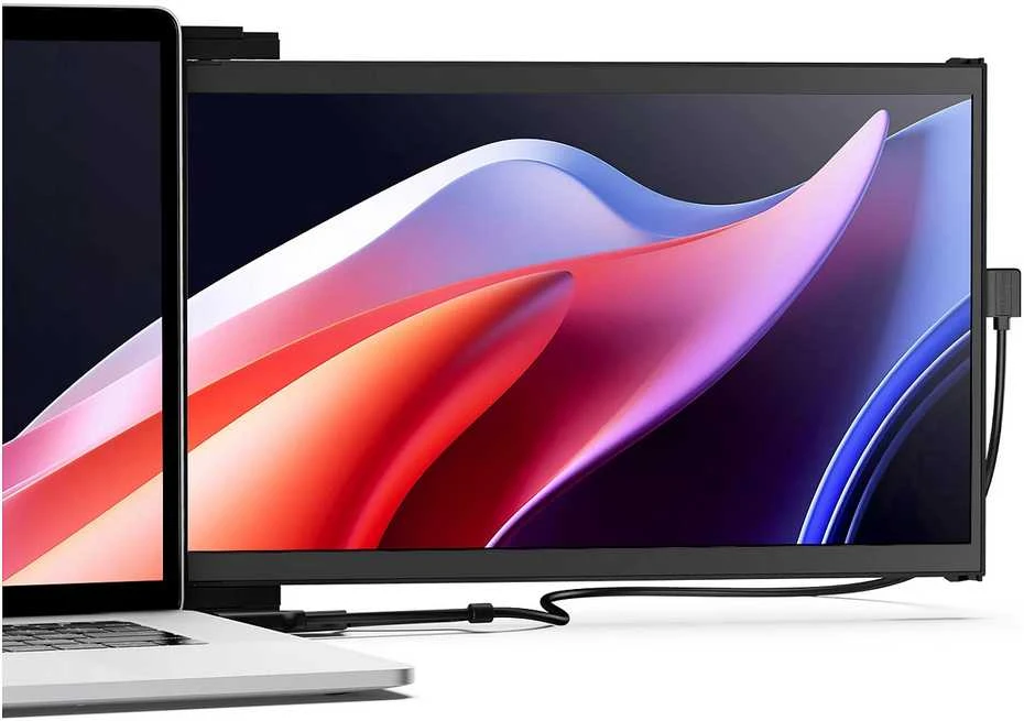 Monitorius Mobile Pixels Duex Max DS 14.1 (Juodas) FHD, 1080P IPS, Ultra Slim Nešiojamas kompiuteris