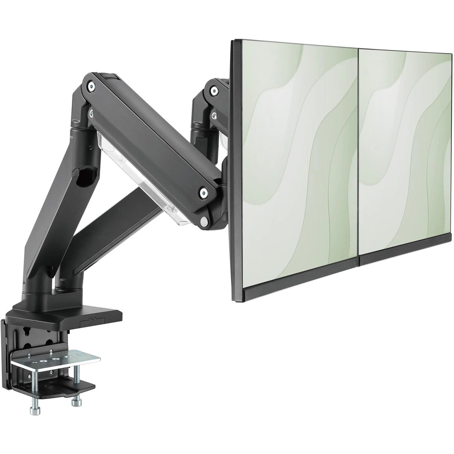 Assmann Electronic DIGITUS dvigubos dujinės spyruoklės Monitorius stalinis laikiklis 2x 35 colių 2x15 kg max juodas