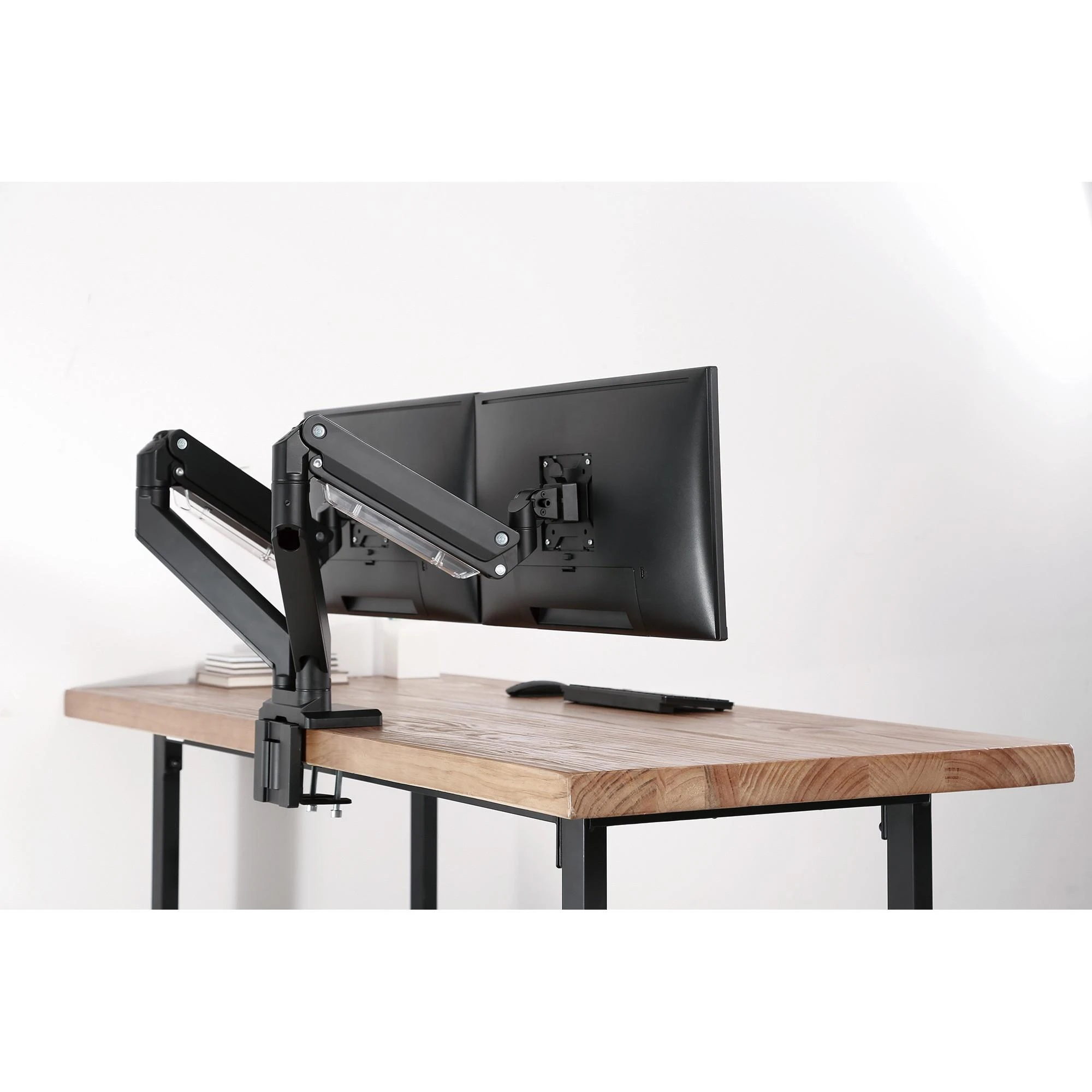 Assmann Electronic DIGITUS dvigubos dujinės spyruoklės Monitorius stalinis laikiklis 2x 35 colių 2x15 kg max juodas