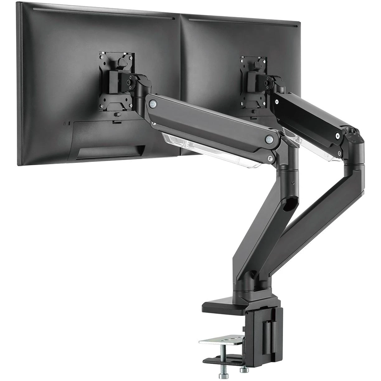 Assmann Electronic DIGITUS dvigubos dujinės spyruoklės Monitorius stalinis laikiklis 2x 35 colių 2x15 kg max juodas