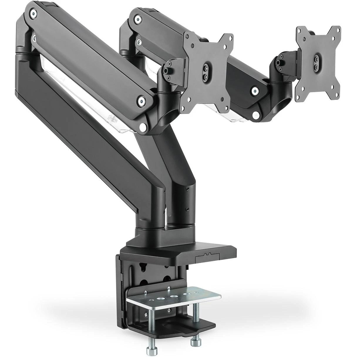 Assmann Electronic DIGITUS dvigubos dujinės spyruoklės Monitorius stalinis laikiklis 2x 35 colių 2x15 kg max juodas