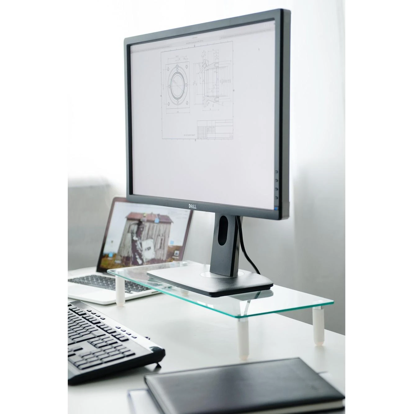 Laikiklis Assmann Electronic DIGITUS stiklinis monitoriaus stovas maks.20KG 56x21x8cm