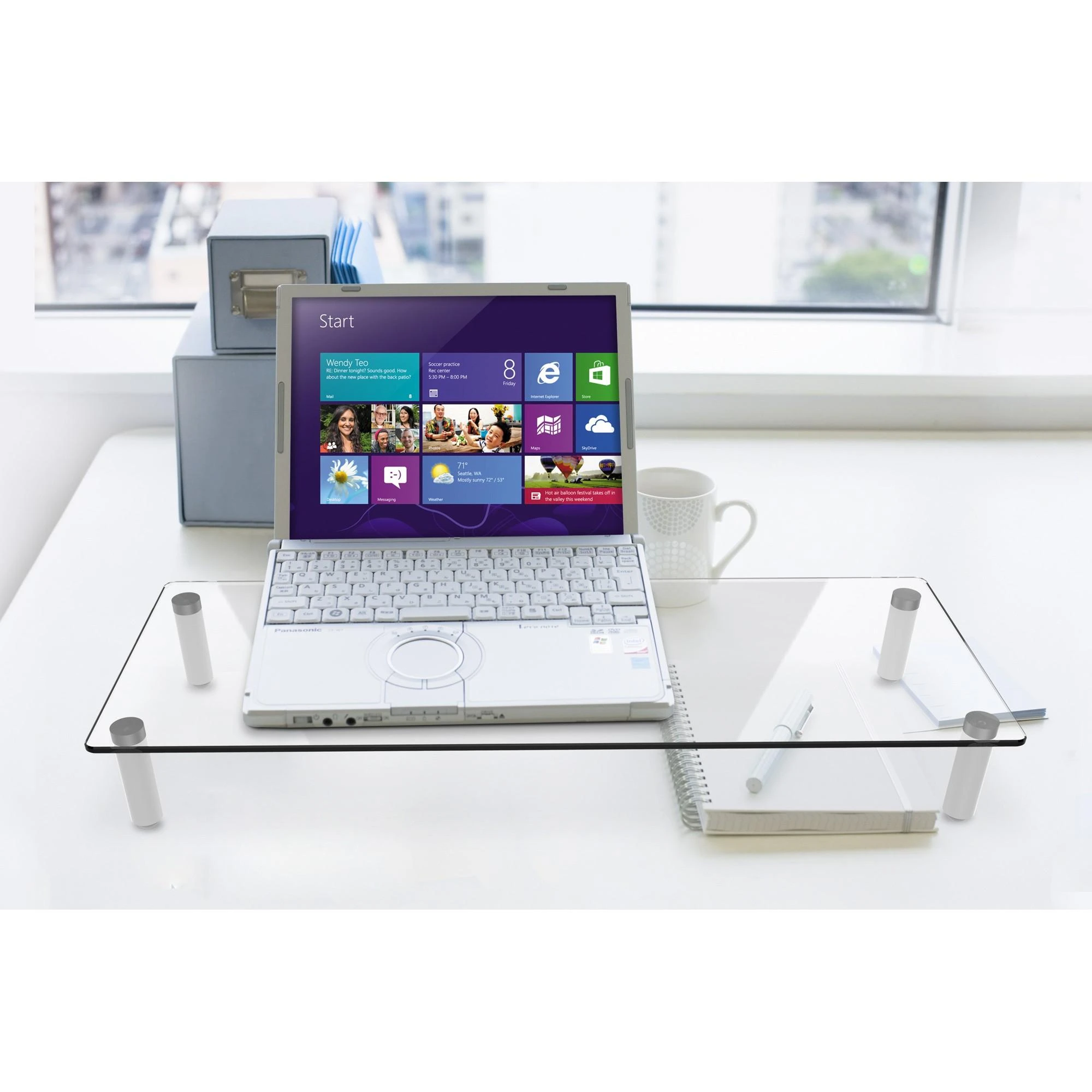 Laikiklis Assmann Electronic DIGITUS stiklinis monitoriaus stovas maks.20KG 56x21x8cm