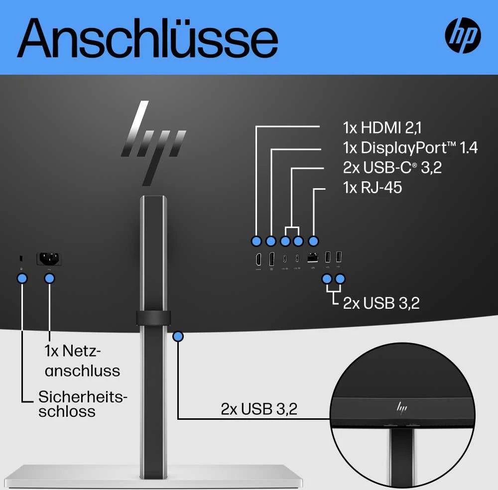 Hewlett Packard (HP) HP E45c G5 5K lenktas įkrovimo monitorius – 44,5" 5120x1440 5K DQHD 400 nitų 165 Hz AG, lenktas, VA, 2x USB-C(65W)/HDMI/DisplayPort, 4x USB-A, 45 garsiakalbiai LAN, reguliuojamas aukštis / pakreiptas / pasukamas, 3 metai