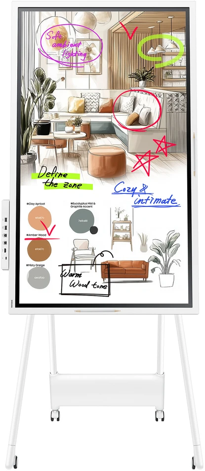 Monitorius SAMSUNG FLIP PRO DIGITAL FLIPBOARD, WM55F-X, 55" UHD, REAR (HDMI IN/OUT, TOUCH OUT, USB 3.0, LAN, AUDIO), WIFI WPA2 ENTERPRISE, BLUETOOTH, RS-232, TIZEN 9 (8GB RAM/64GB STORAGE) SOC, SPEAKERS (2X15W), 400X400 VESA, Baltas GRAY