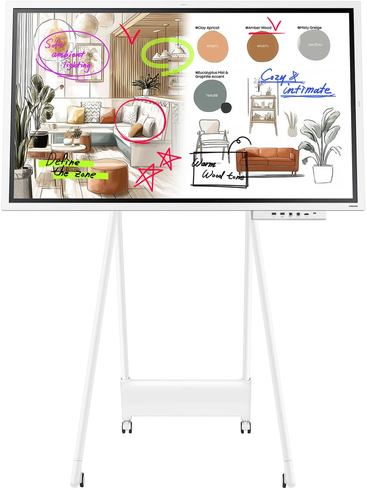 Monitorius SAMSUNG FLIP PRO DIGITAL FLIPBOARD, WM55F-X, 55" UHD, REAR (HDMI IN/OUT, TOUCH OUT, USB 3.0, LAN, AUDIO), WIFI WPA2 ENTERPRISE, BLUETOOTH, RS-232, TIZEN 9 (8GB RAM/64GB STORAGE) SOC, SPEAKERS (2X15W), 400X400 VESA, Baltas GRAY