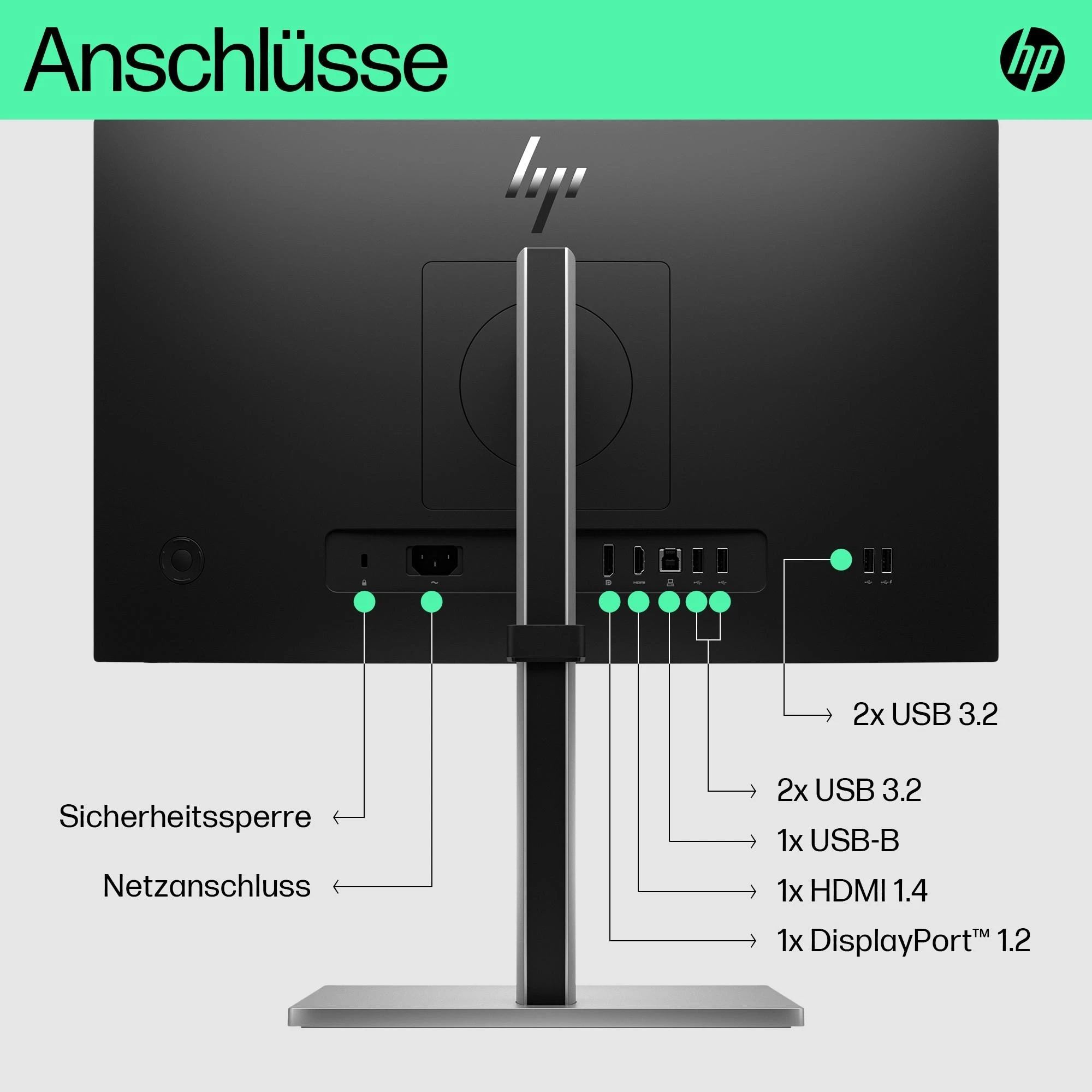Hewlett Packard (HP) HP E22 G5 FHD monitorius – 21,5 colio 1920x1080 FHD 250 nitų 75 Hz AG, IPS, HDMI/DisplayPort, 4x USB-A, reguliuojamas aukštis / pakreipimas / pasukamas / pasukamas, 3 metai