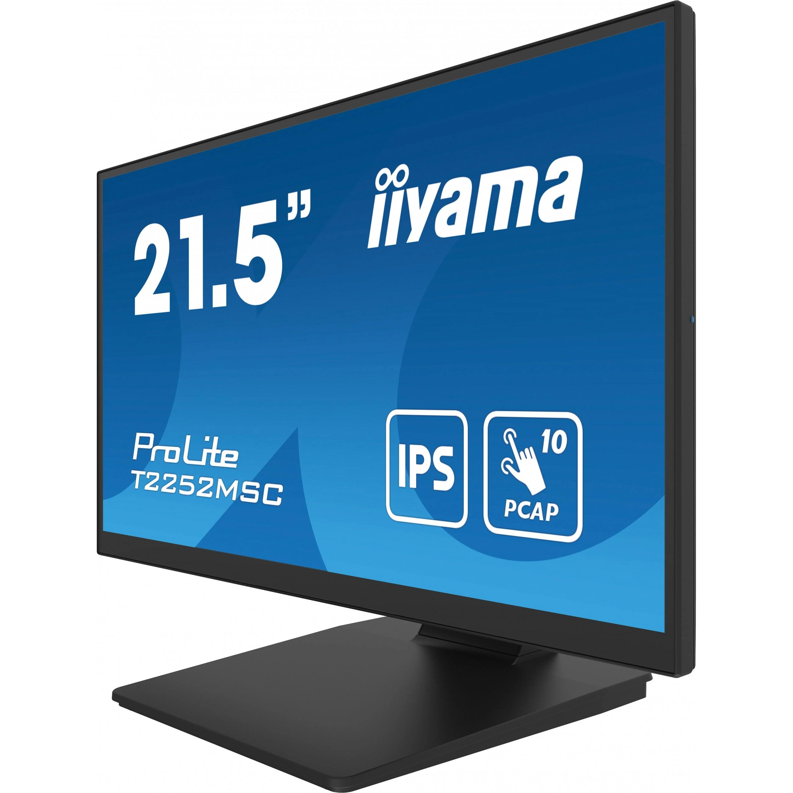 Iiyama 21,5 colių PCAP 10pt jutiklinio ekrano monitorius su IPS skydelio technologija, nuo krašto iki krašto stiklo ir pirštų atspaudų apsaugančia danga