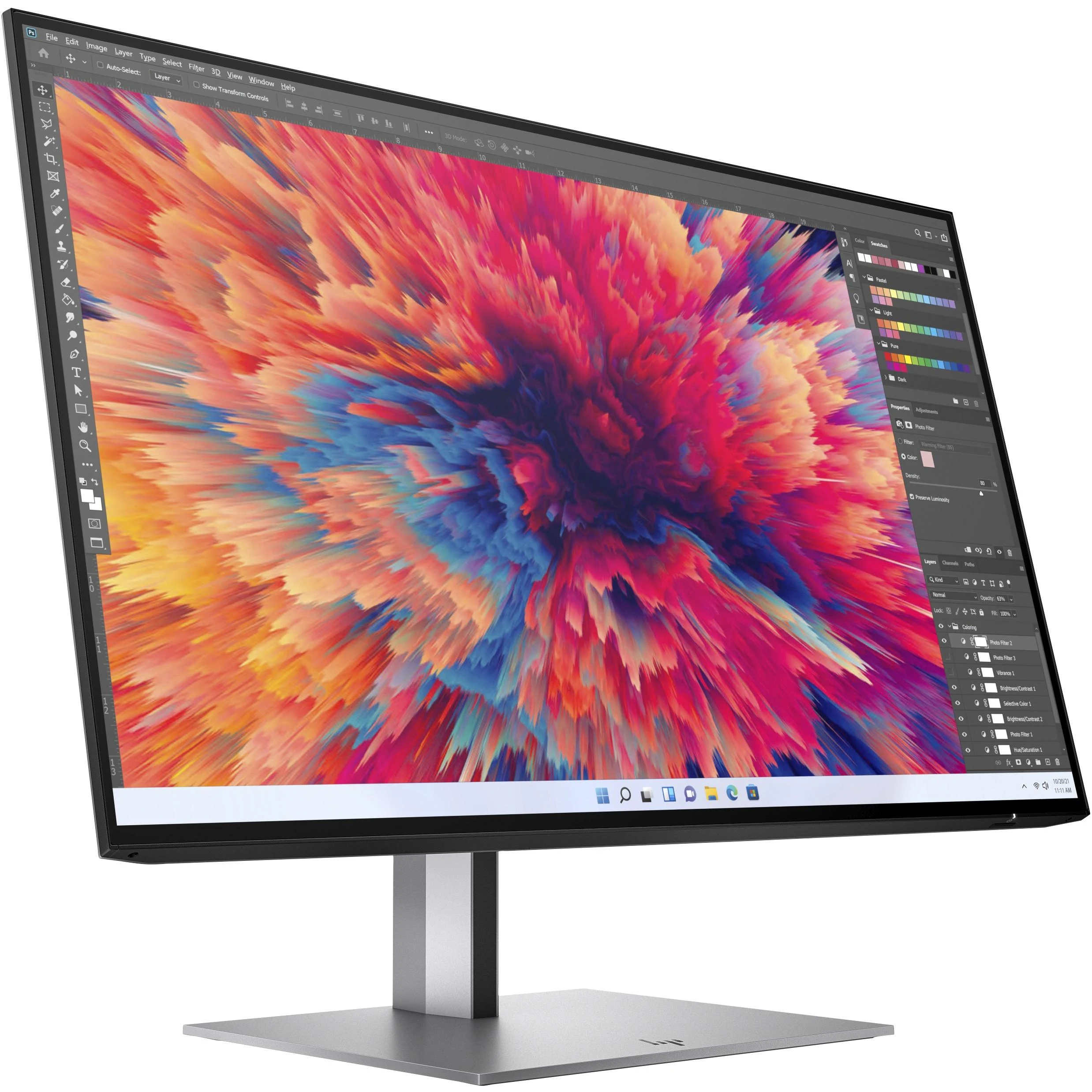 Hewlett Packard (HP) HP Z24q G3 QHD monitorius – 23,8 colio, 2560x1440 QHD, 400 nitų, 90 Hz, AG, IPS, HDMI/DisplayPort grandinės jungtis, 4 USB-A jungtys, reguliuojamo aukščio / pakreipimo / pasukimo / sukimosi padėtis, 3 metimai
