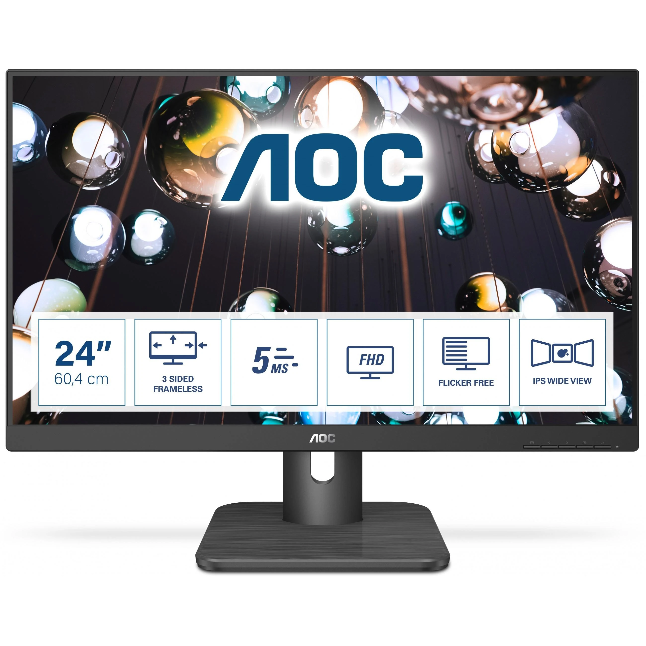 Monitorius Aoc 24E1Q 23,8", Juodos spalvos