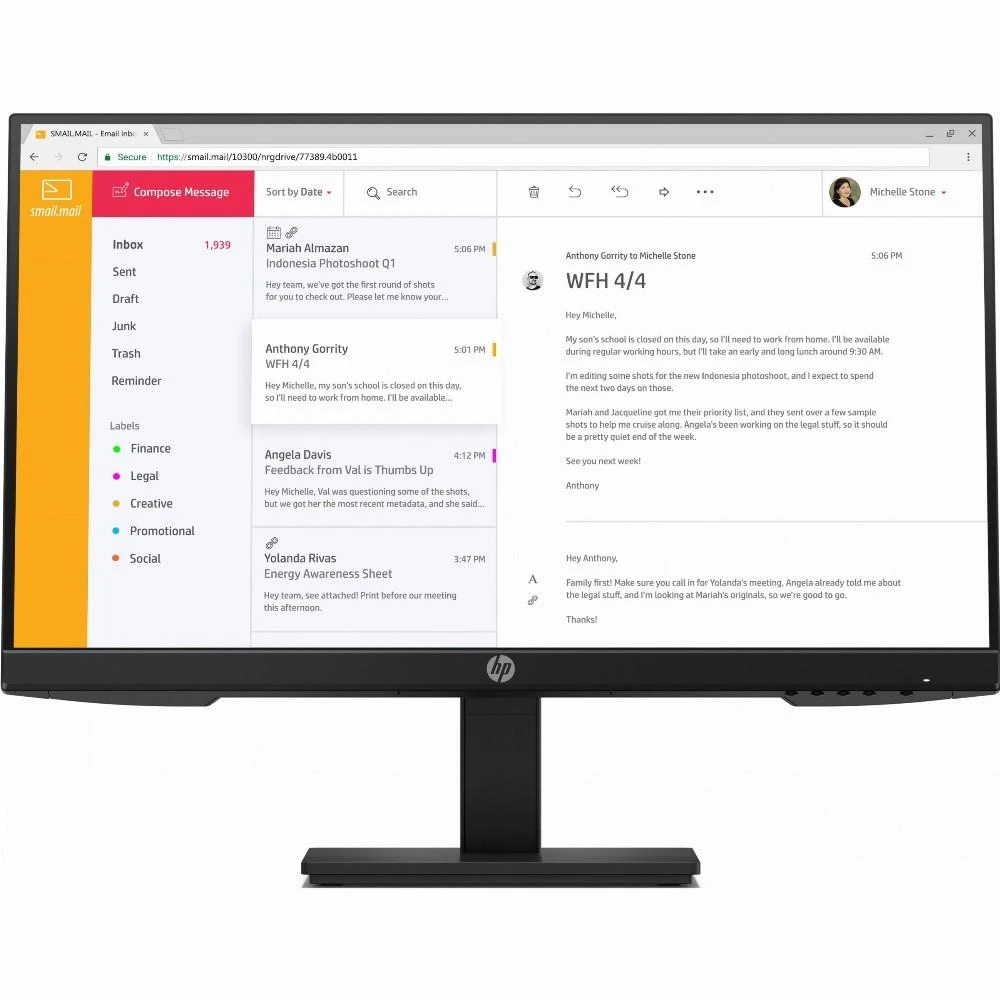 „Hewlett Packard“ (HP) „HP ProDisplay P24 G4 FHD“ monitorius – 23,8 colio 1920 x 1080 FHD AG, IPS, „DisplayPort/HDMI/VGA“, 3 jungtys