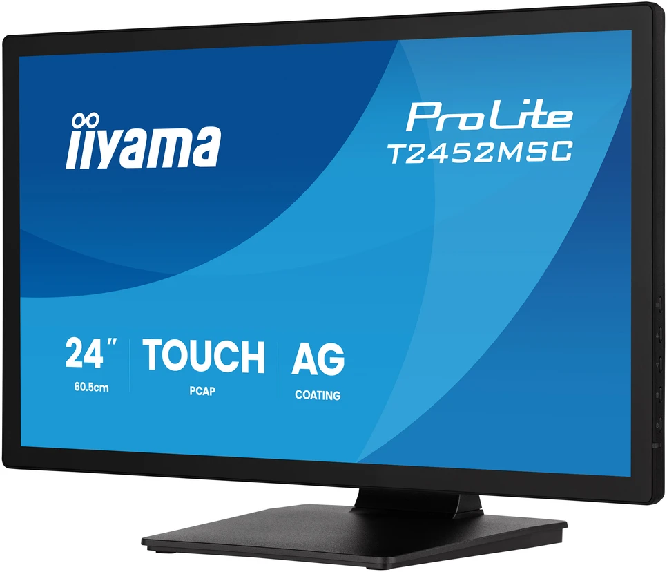 „iiyama ProLite T2452MSC-B2AG“ kompiuterio monitorius, 61 cm (24 colių), 1920 x 1080 pikselių, „Full HD“ LED, lietimui jautrus ekranas, juodas