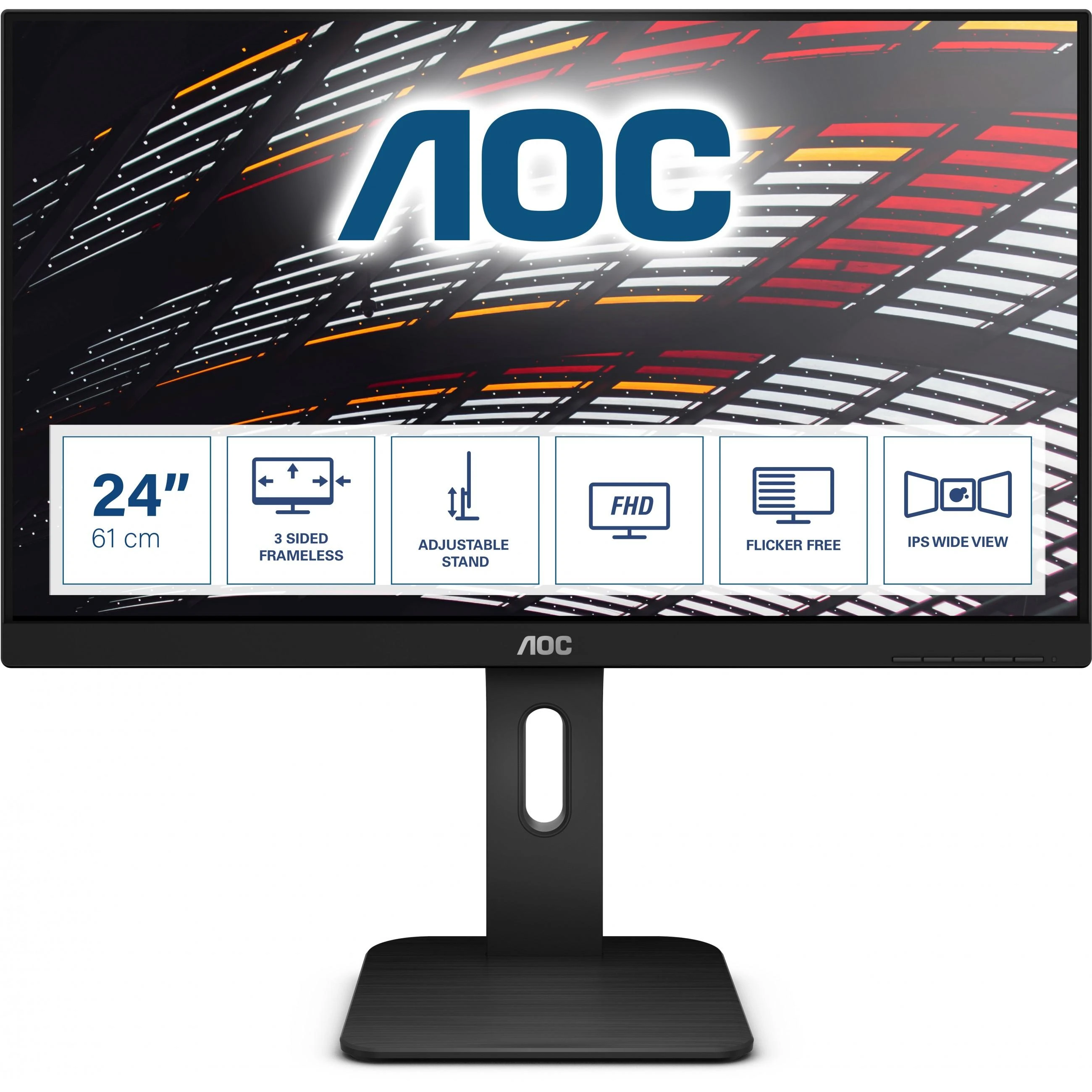 Monitorius AOC X24P1 (24", IPS/PLS, 1920x1200, DisplayPort, HDMI, VGA, juodos spalvos)