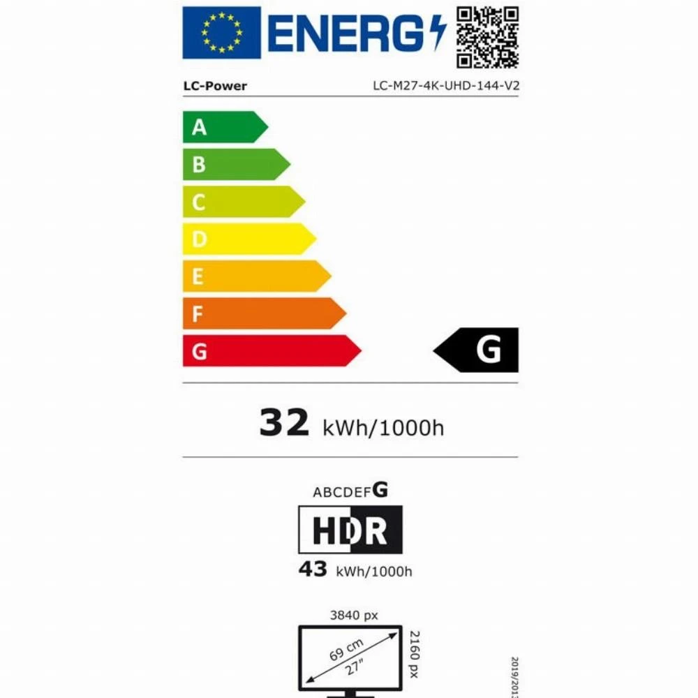 LC-Power 68,58 cm (27 colių) LC-M27-4K-UHD-144-V2 DP+HDMI 2.1 IPS monitorius