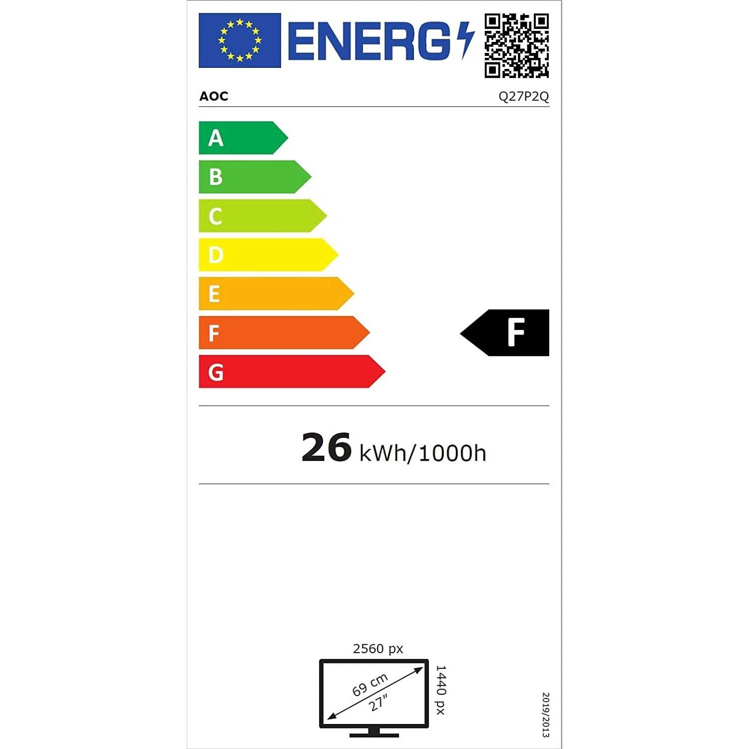AOC Q27P2Q 27 colių QHD monitorius USB VGA DVI HDMI