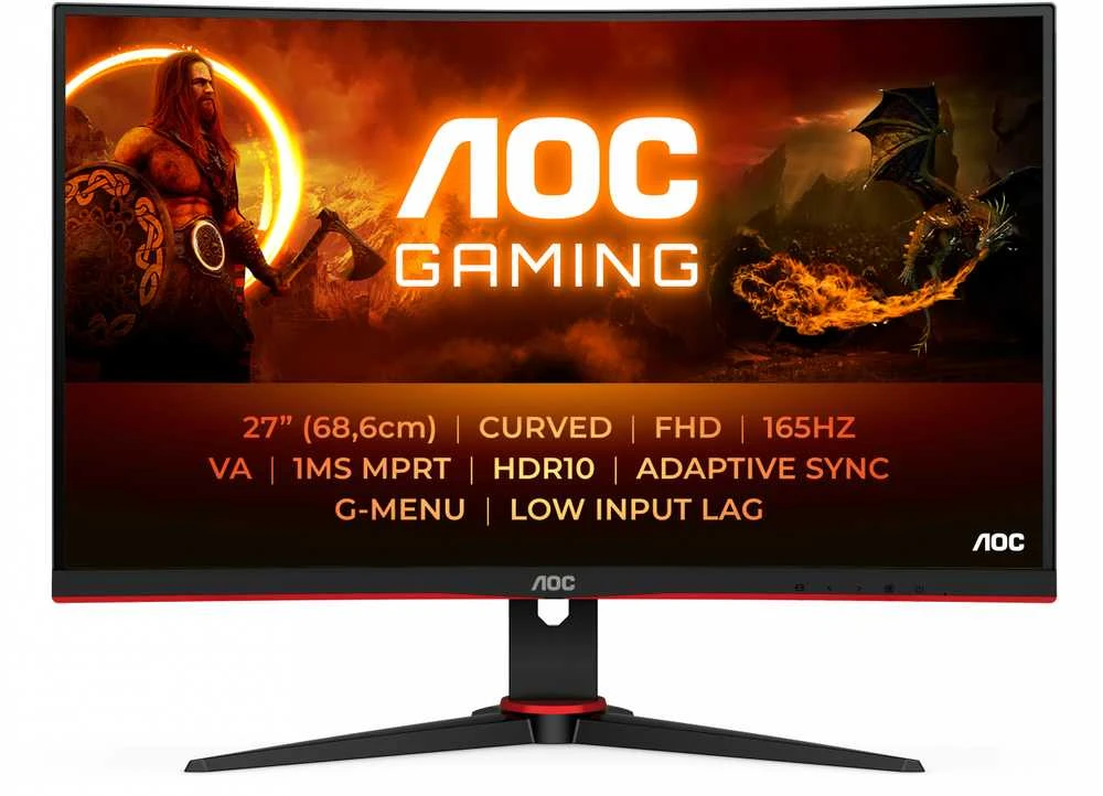 Monitorius AOC C27G2E/BK, 27'', VA, 1920 x 1080, 165 Hz, 1 ms