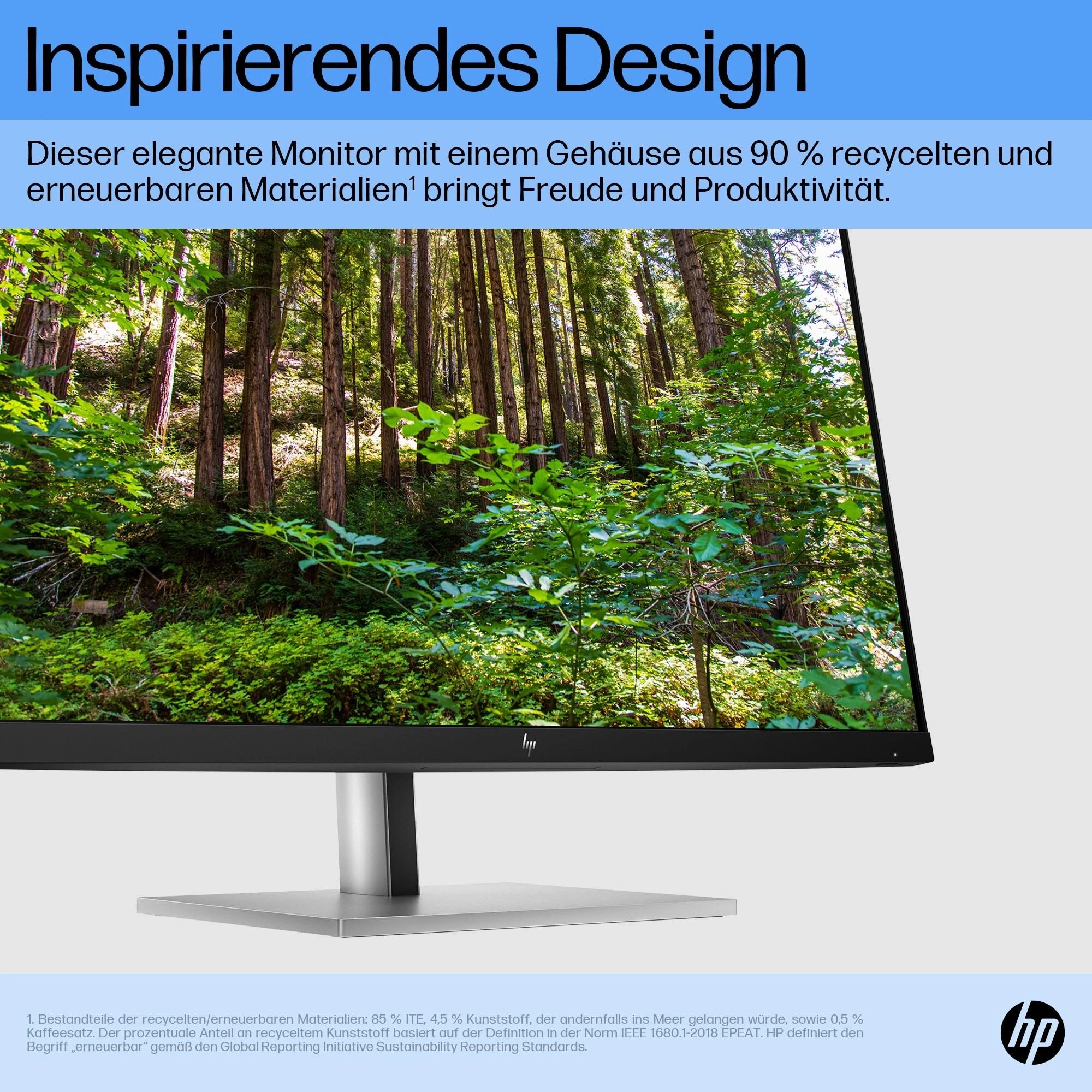Hewlett Packard (HP) HP E27 G5 FHD monitorius – 27 colių 1920x1080 FHD 300 nitų 75 Hz AG, IPS, HDMI/DisplayPort, 4x USB-A, reguliuojamas aukštis / pakreipimas / pasukamas / pasukamas, 3 metai