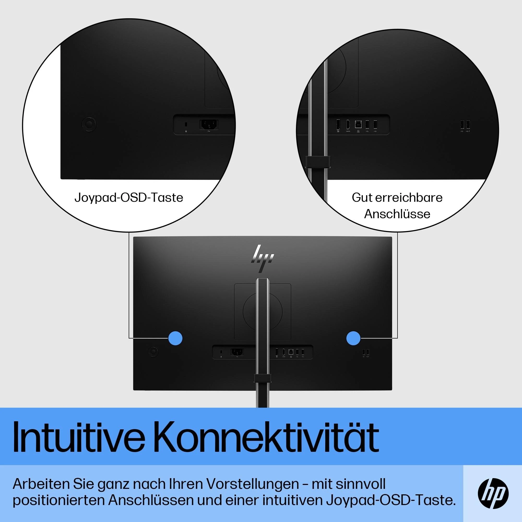 Hewlett Packard (HP) HP E27 G5 FHD monitorius – 27 colių 1920x1080 FHD 300 nitų 75 Hz AG, IPS, HDMI/DisplayPort, 4x USB-A, reguliuojamas aukštis / pakreipimas / pasukamas / pasukamas, 3 metai