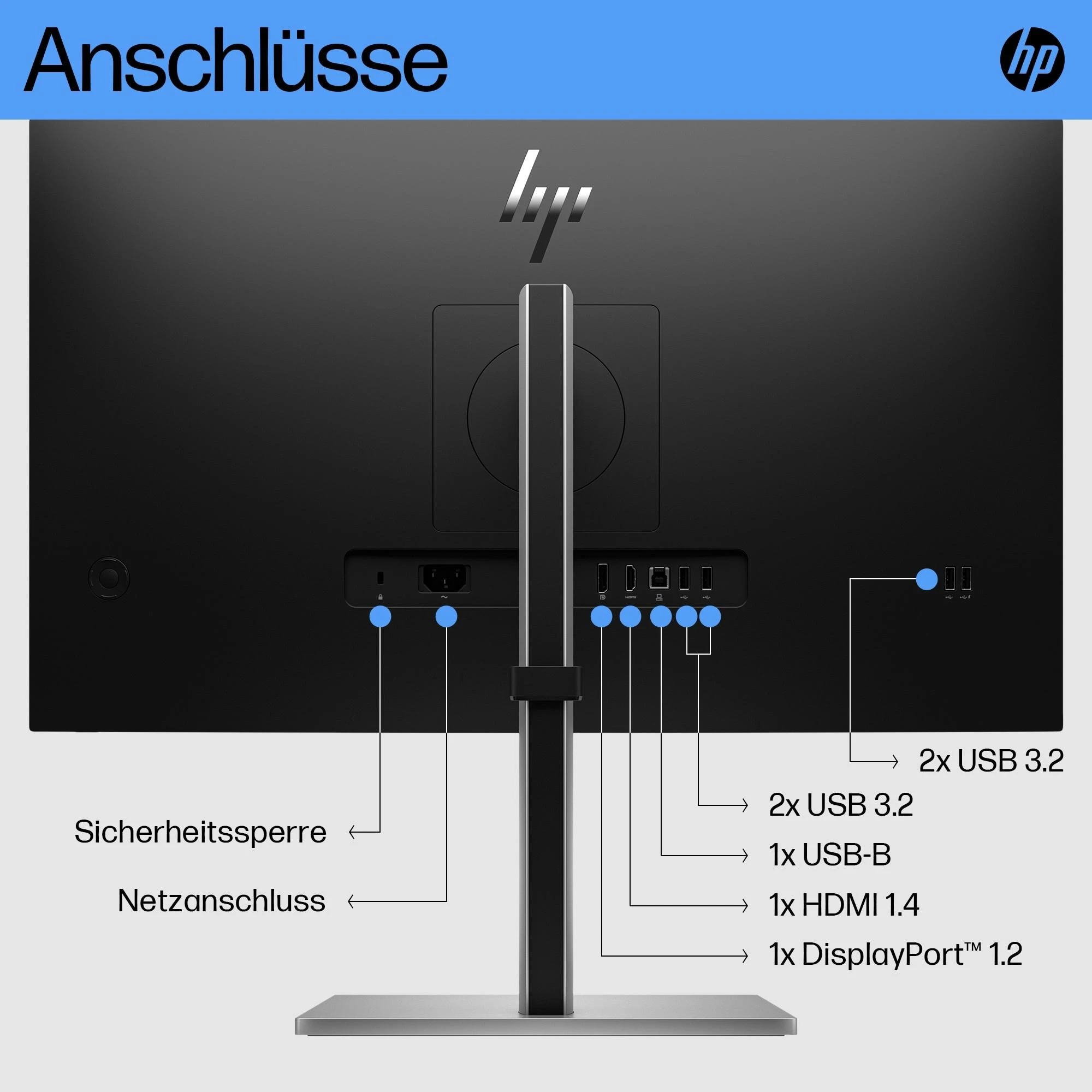 Hewlett Packard (HP) HP E27 G5 FHD monitorius – 27 colių 1920x1080 FHD 300 nitų 75 Hz AG, IPS, HDMI/DisplayPort, 4x USB-A, reguliuojamas aukštis / pakreipimas / pasukamas / pasukamas, 3 metai