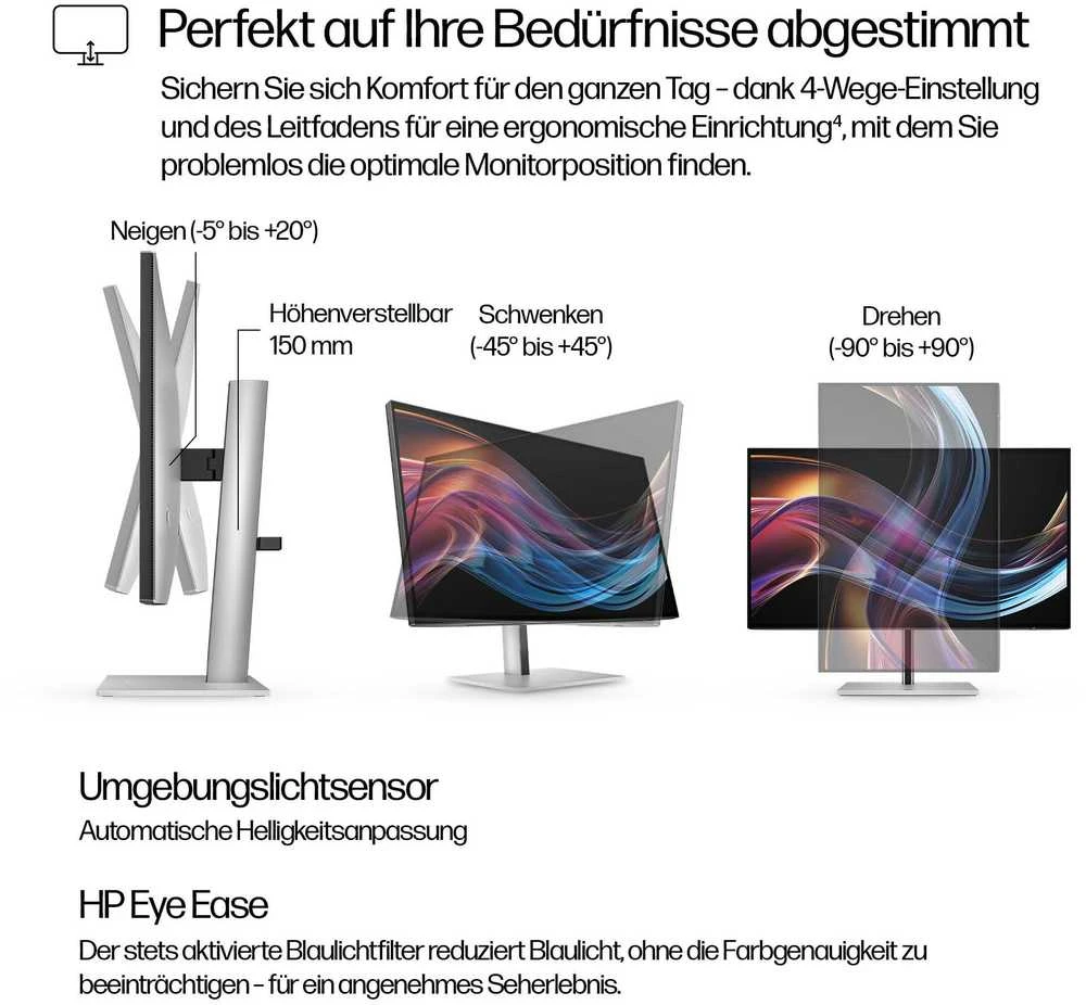 Hewlett Packard (HP) HP 727pk Series 7 Pro 4K TB4 įkrovimo monitorius - 27 colių 3840x2160 UHD 400 nitų 60Hz AG, IPS Juodas HDR 400, USB-C (100W/15W)/HDMI/DisplayPort Daisy-Chain, 5x USB-A, RJ-45 LAN, reguliuojamo aukščio / pakreipimo / pasukimo / sukimosi kampą, 3 metai (pakeičia Z27k G3)