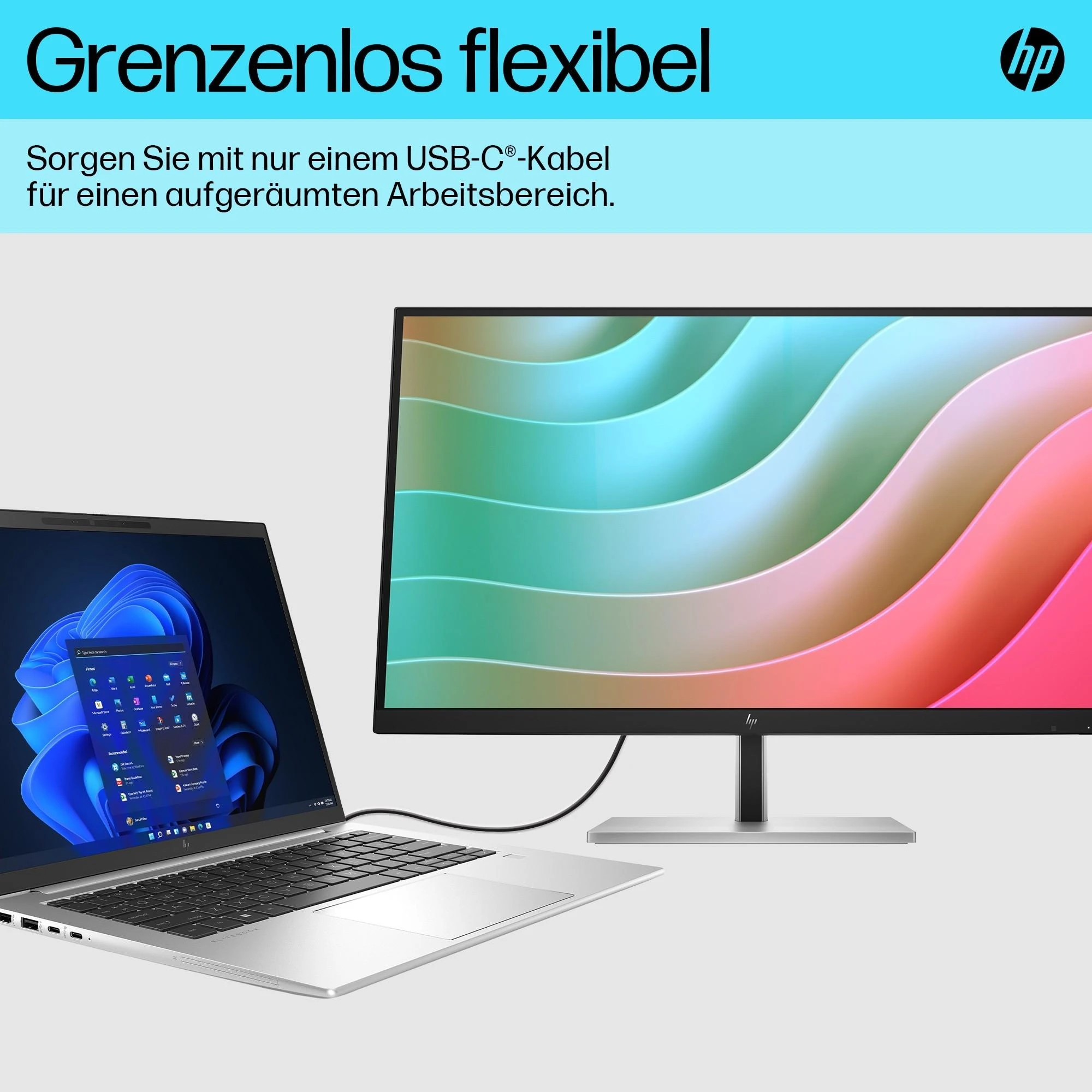 Hewlett Packard (HP) HP E27k G5 4K įkrovimo monitorius – 27 colių 3840x2160 UHD 350 nitų 60 Hz AG, IPS, USB-C(65W/15W)/HDMI/DisplayPort, 3x USB-A, garsiakalbiai, aukštis RJ-45 reguliuojamas / pakreiptas / pasukamas / pasukamas, 3 metai