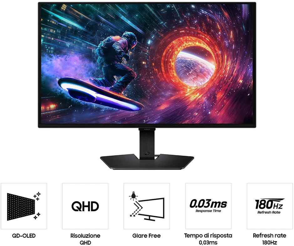 Monitorius - Samsung G50F 27" 2560x1440 180Hz OLED Juodas