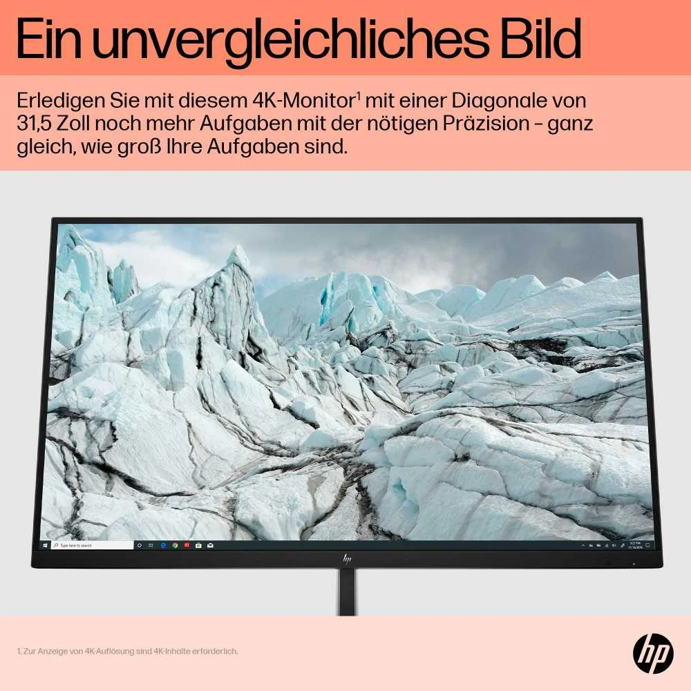 Monitorius HP E32k G5 4K, 31.5", 3x USB 3.0, garsiakalbiai, RJ-45 LAN
