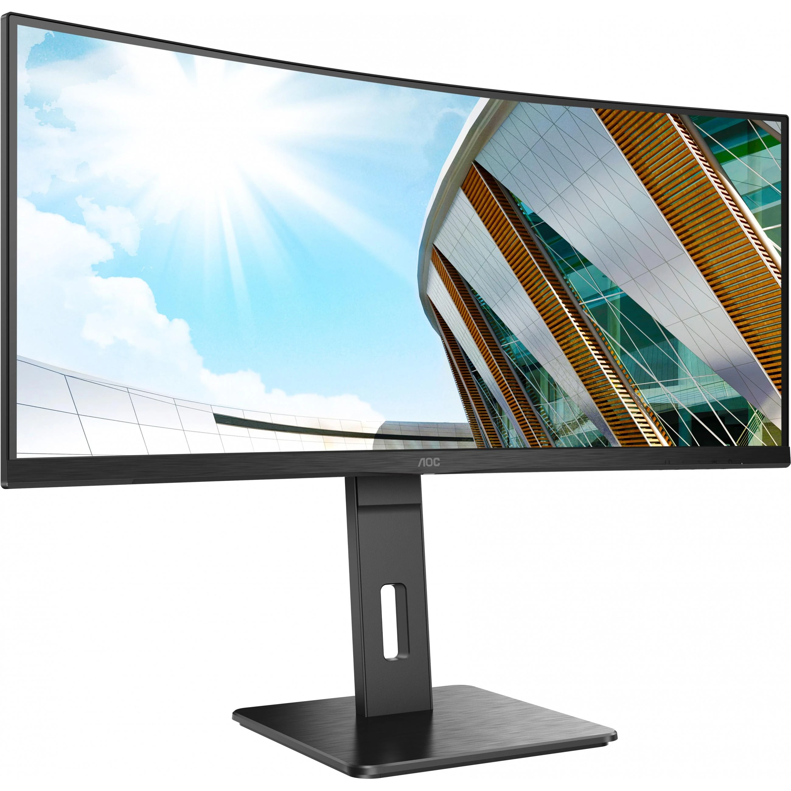 Monitorius AOC CU34P2A 34 colių VA lenktas 3440x1440 H/A 150mm 100hz FreeSync Premium ULTRAWIDE USB HOB GARSIAKARIAI DPx1 HDMIx2 VESA 100x100 PRO LINE