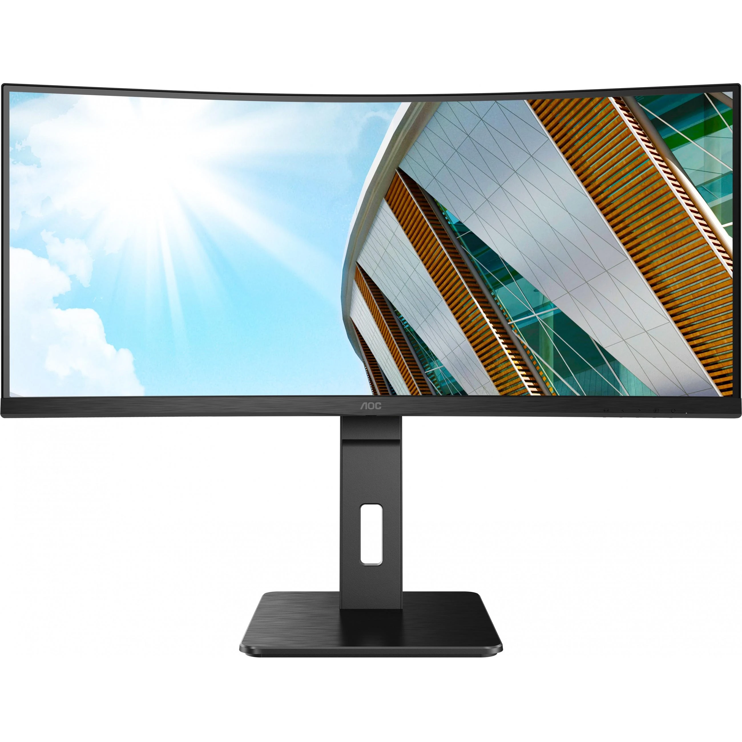 Monitorius AOC CU34P2A 34 colių VA lenktas 3440x1440 H/A 150mm 100hz FreeSync Premium ULTRAWIDE USB HOB GARSIAKARIAI DPx1 HDMIx2 VESA 100x100 PRO LINE