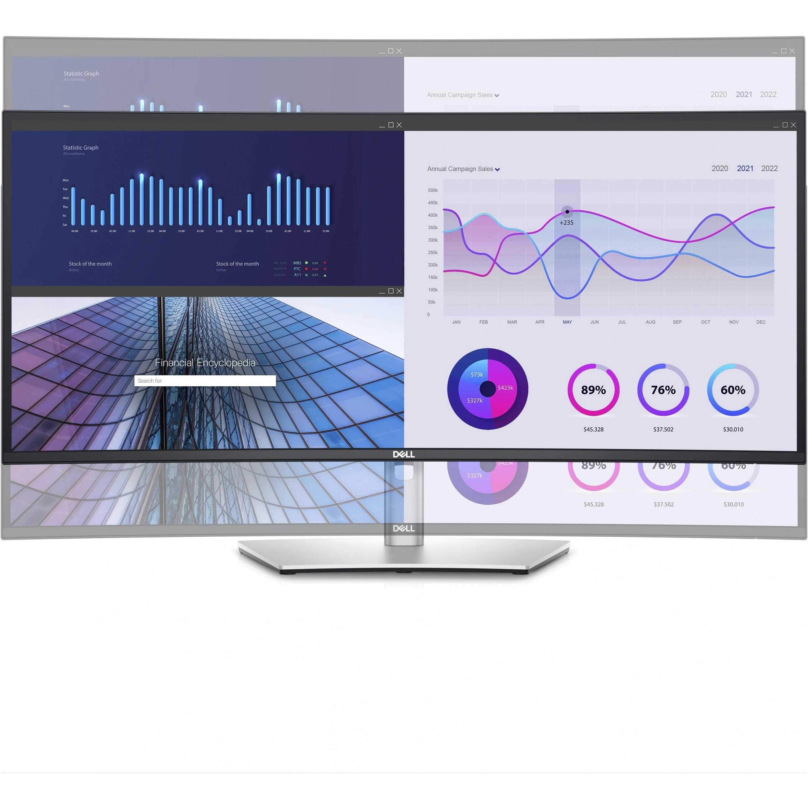 Monitorius Dell UltraSharp 34 Curved USB-C Hub Monitorius-U3423WE, Juodos/Sidabrinės spalvos